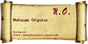 Mehsam Orgona névjegykártya